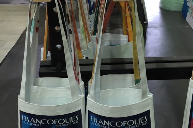 Totes bags 100% rochelais réalisés pour la 32ème édition des Francofolies