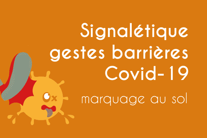 marquage sol signaletique gestes barrieres covid-19 La Rochelle
